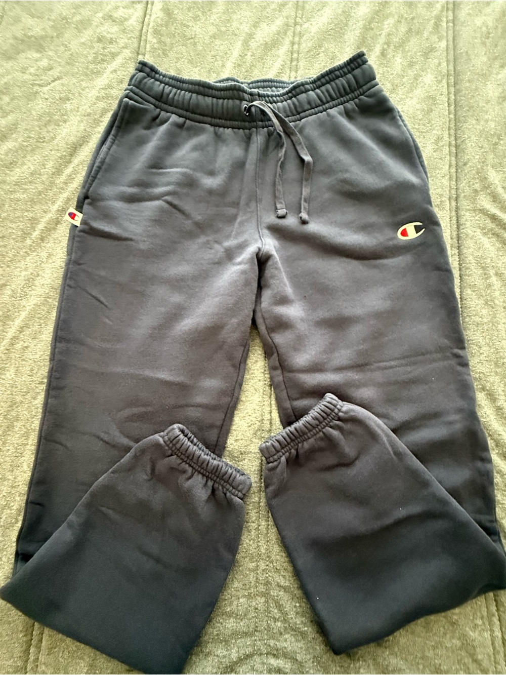 Champion Black Men's Fleece Joggers with Logo